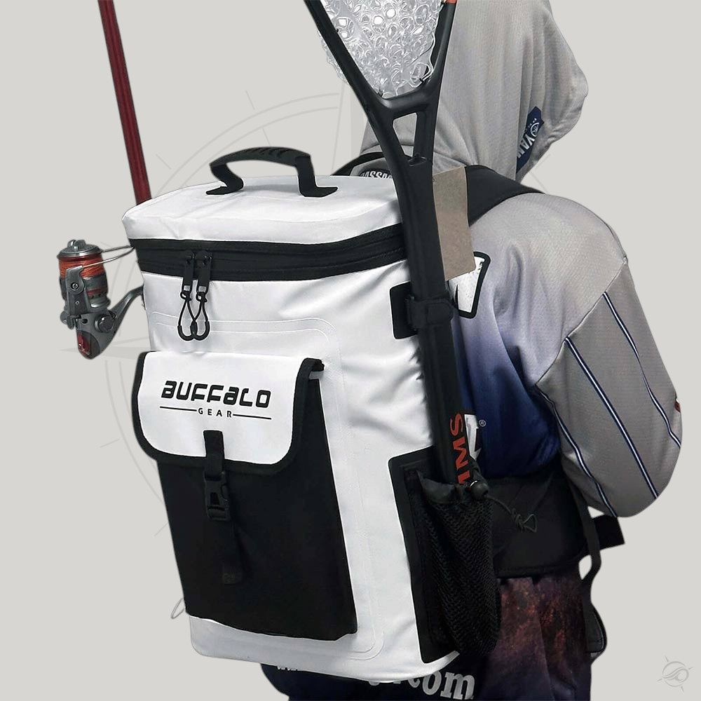 Buffalo Gear 21QT Fish Cooler Backpack, Fish Kill Bag in White