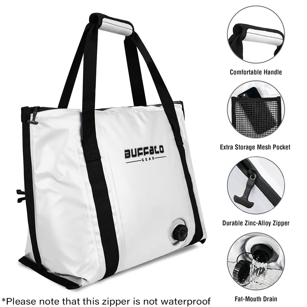 Buffalo Gear 27QT Insulated Fish Cooler Bag, Flat Bottom - product detail 3