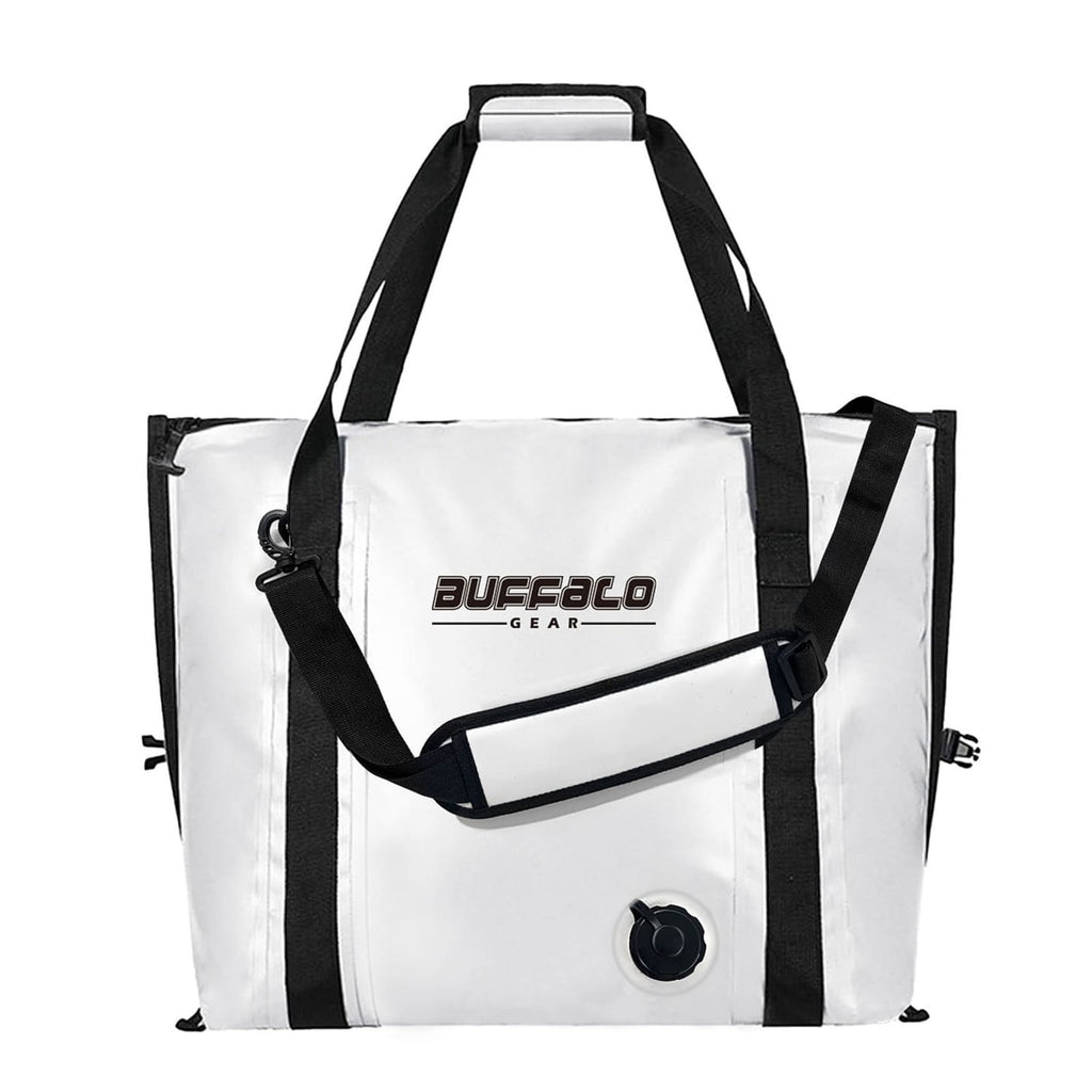Buffalo Gear 27QT Insulated Fish Cooler Bag, Flat Bottom in White