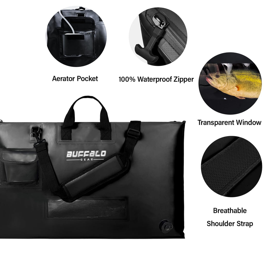 Buffalo Gear 32'' Waterproof Fish Bag With Aerator Pocket for Live Bait - product detail 2