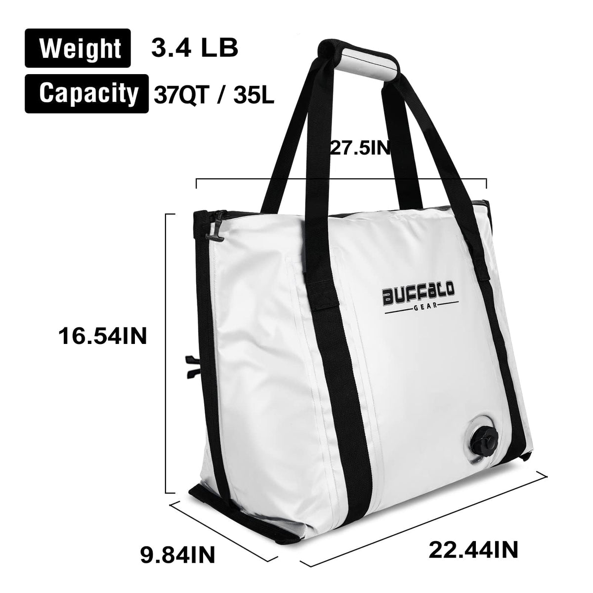 Buffalo Gear 37QT Fish Cooler Bag With Flat Bottom - product detail 4