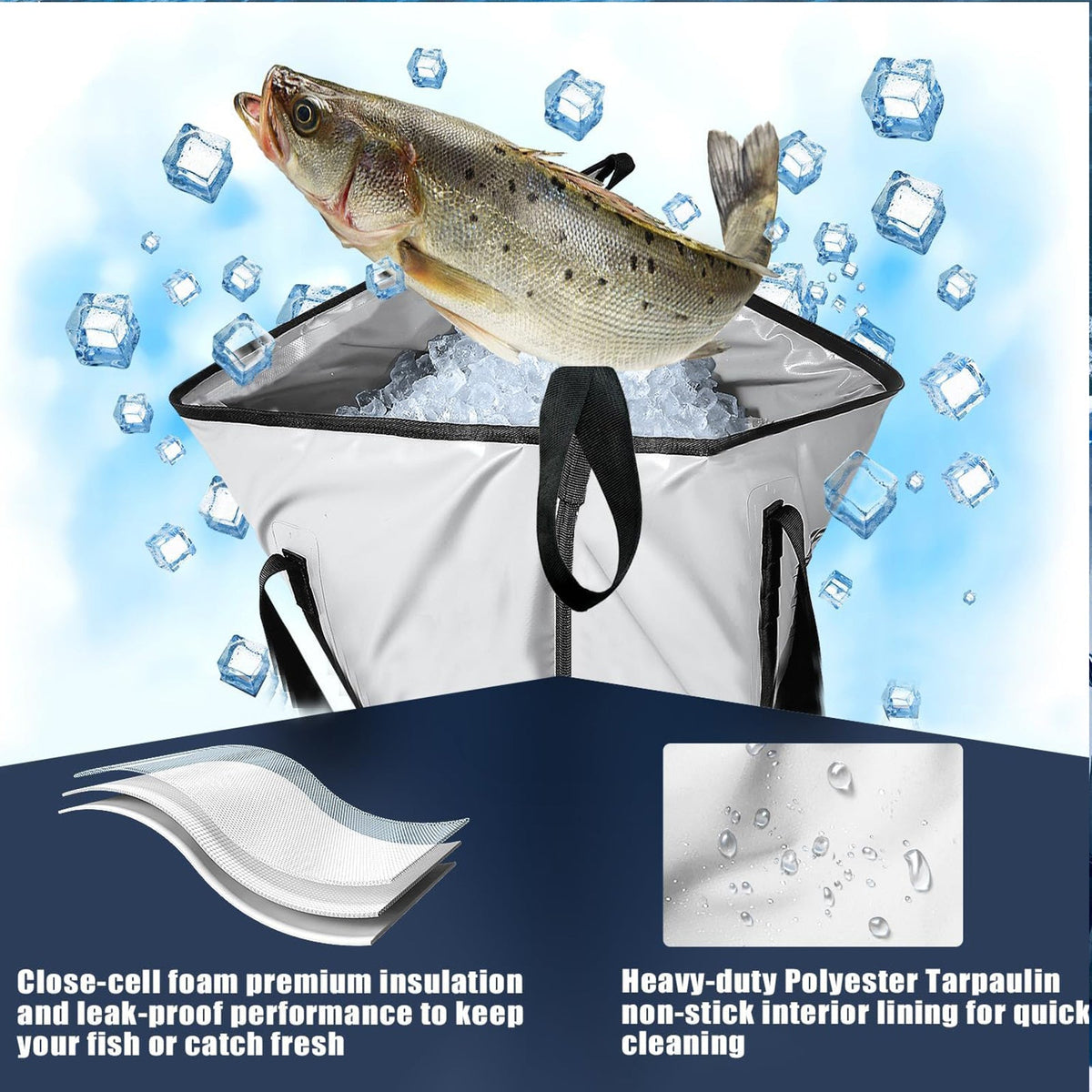 Buffalo Gear 48x18" Insulated Fish Cooler Bag with Shoulder Strap - product detail 3