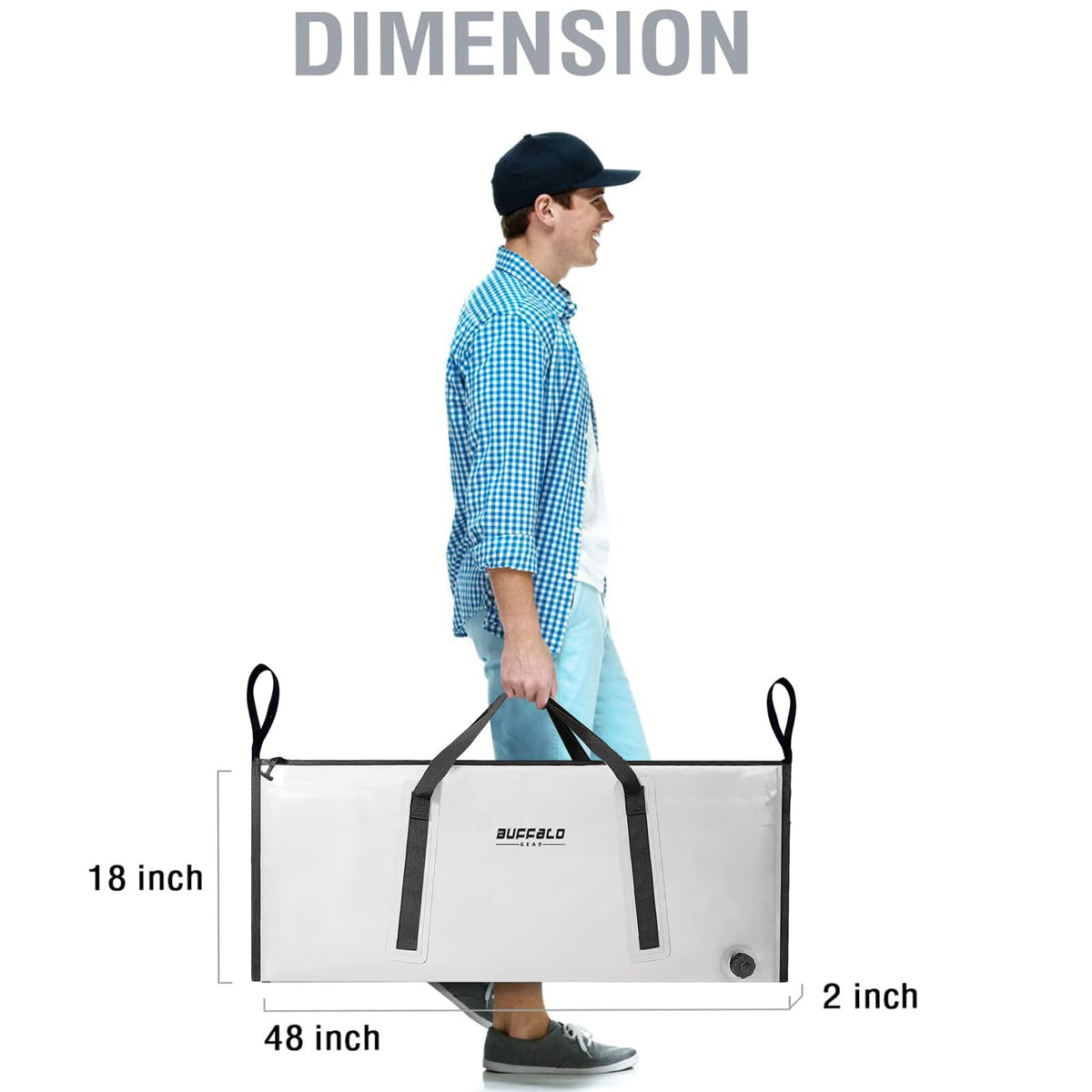 Buffalo Gear 48x18" Insulated Fish Cooler Bag with Shoulder Strap - product detail 4