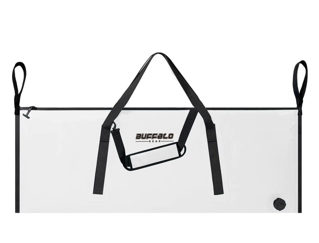 Buffalo Gear 48x18" Insulated Fish Cooler Bag with Shoulder Strap in White