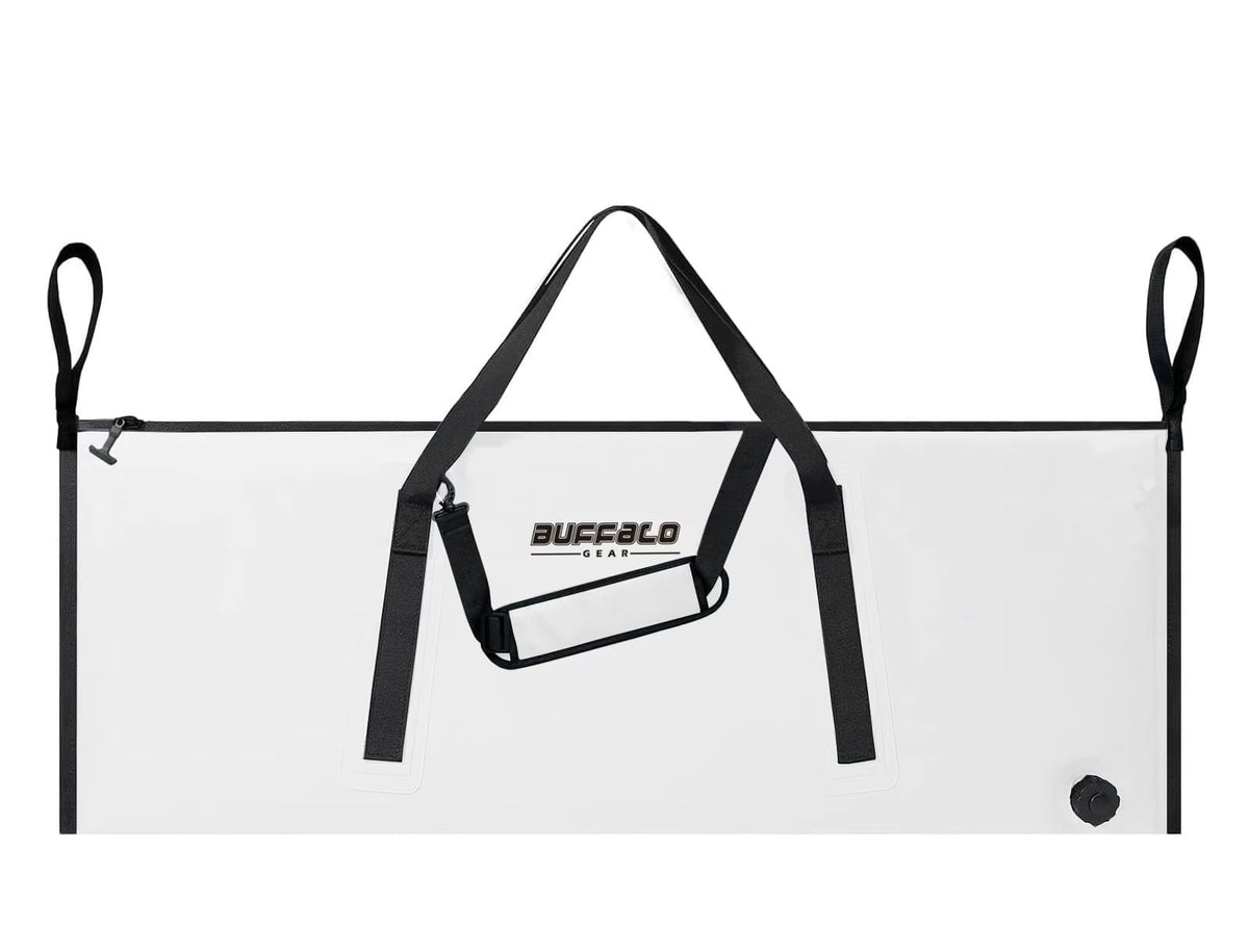 Buffalo Gear 48x18" Insulated Fish Cooler Bag with Shoulder Strap in White