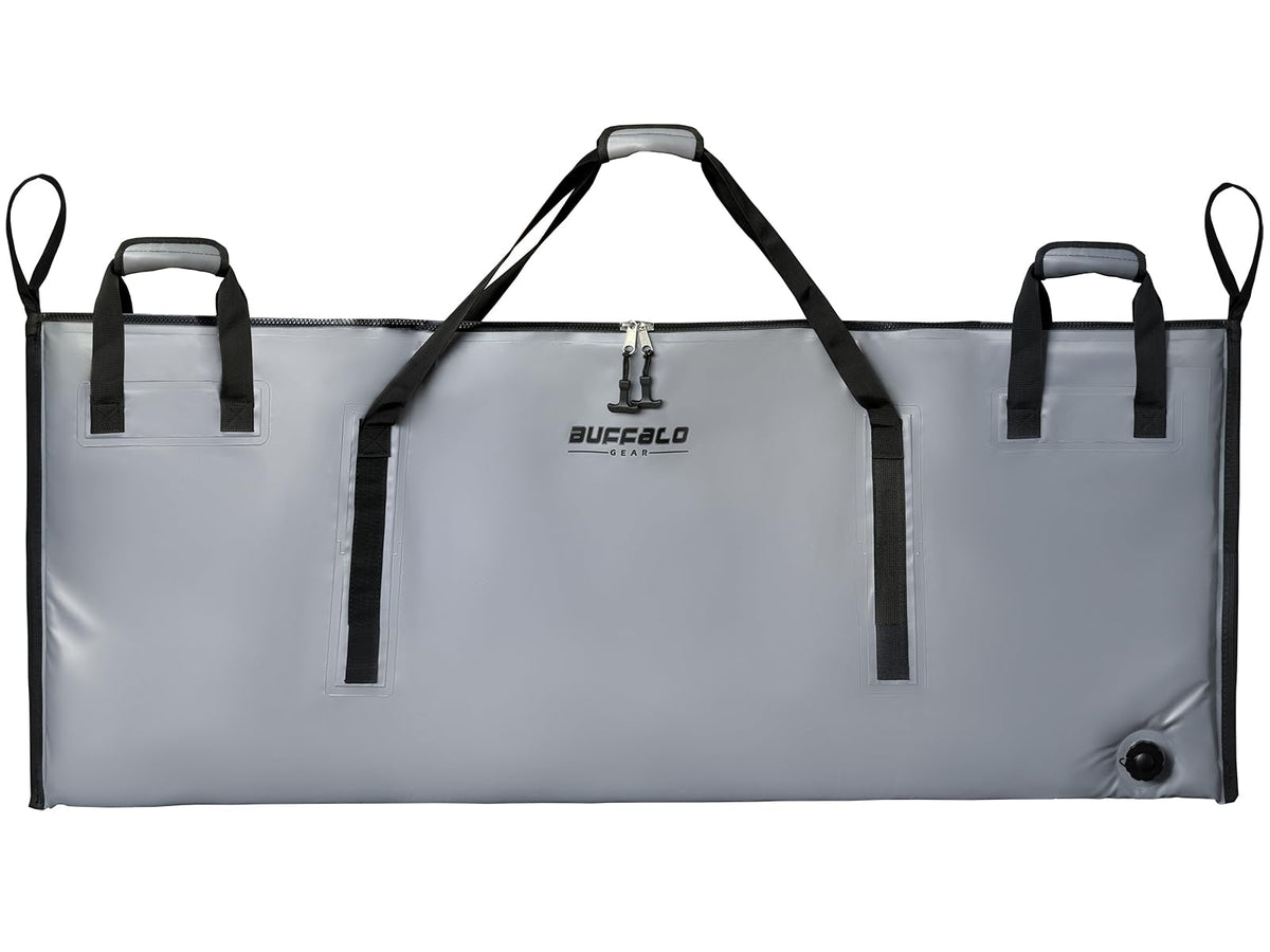Buffalo Gear 60x24'' Fish Cooler Bag with YKK Zipper in Gray