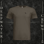 Army Deepwater Crew Co. Flagship crewneck T-shirt, front view with small DC wave chest logo.