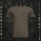 Army Deepwater Crew Co. Hooked crewneck T-shirt, front view with small DC wave crest chest logo.